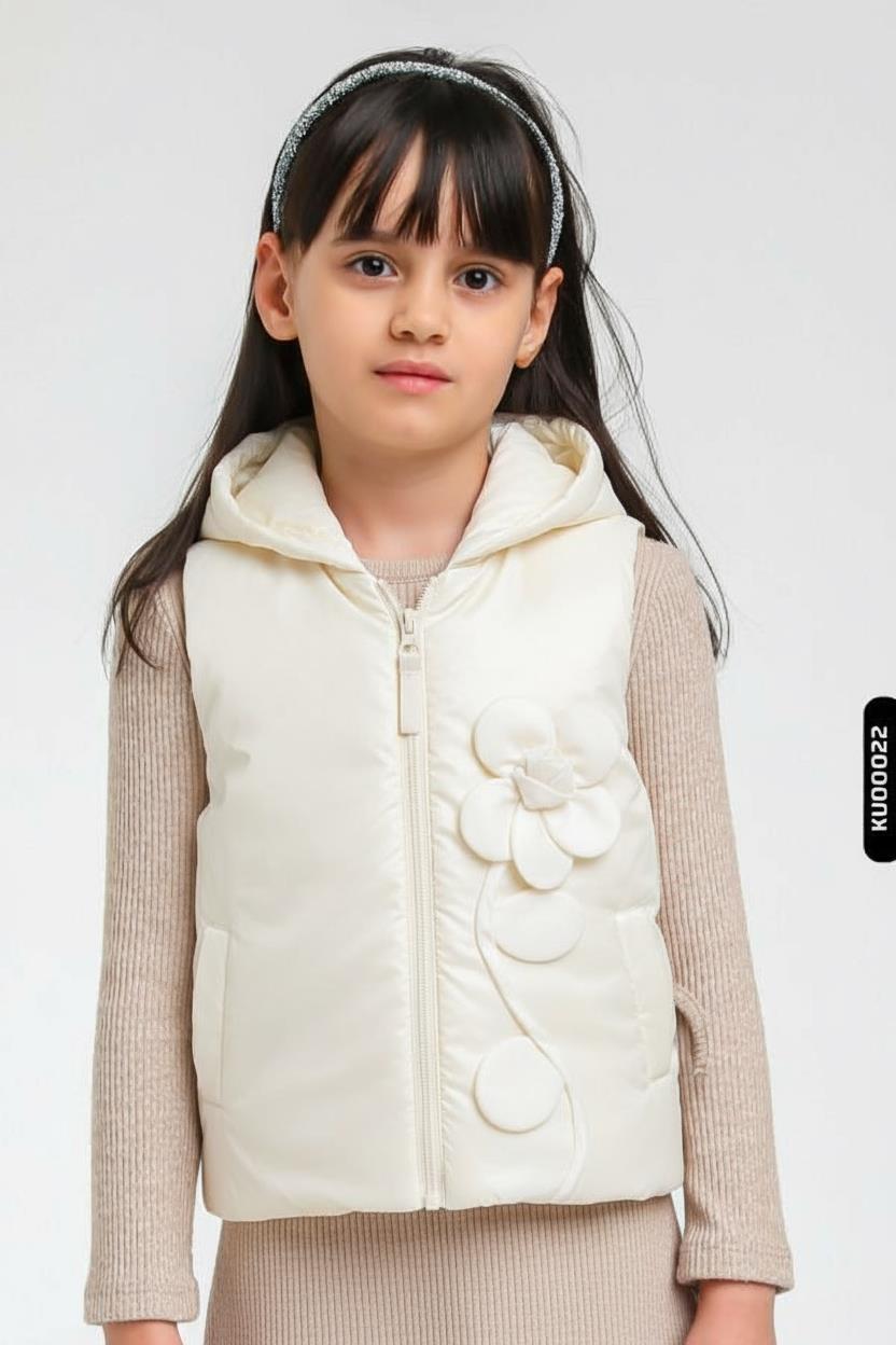 Kız Çocuk Yelek 1-4 Yaş 39628 Krem - 1