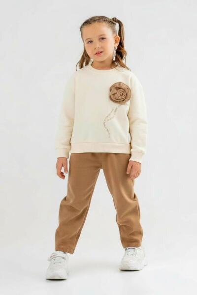 طقم بناتي مكون من قطعتين من عمر 4 إلى 8 سنوات SET0418 - NK KİDS