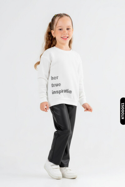 طقم بدلة بناتي مكون من قطعتين للأعمار من 8 إلى 14 عامًا SET0389 - NK KİDS