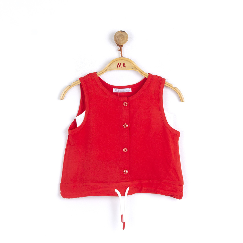 P-003461 (nk 32503) Kız Lets Go 2lı Bluz 4-8 Yaş Kırmızı - 1