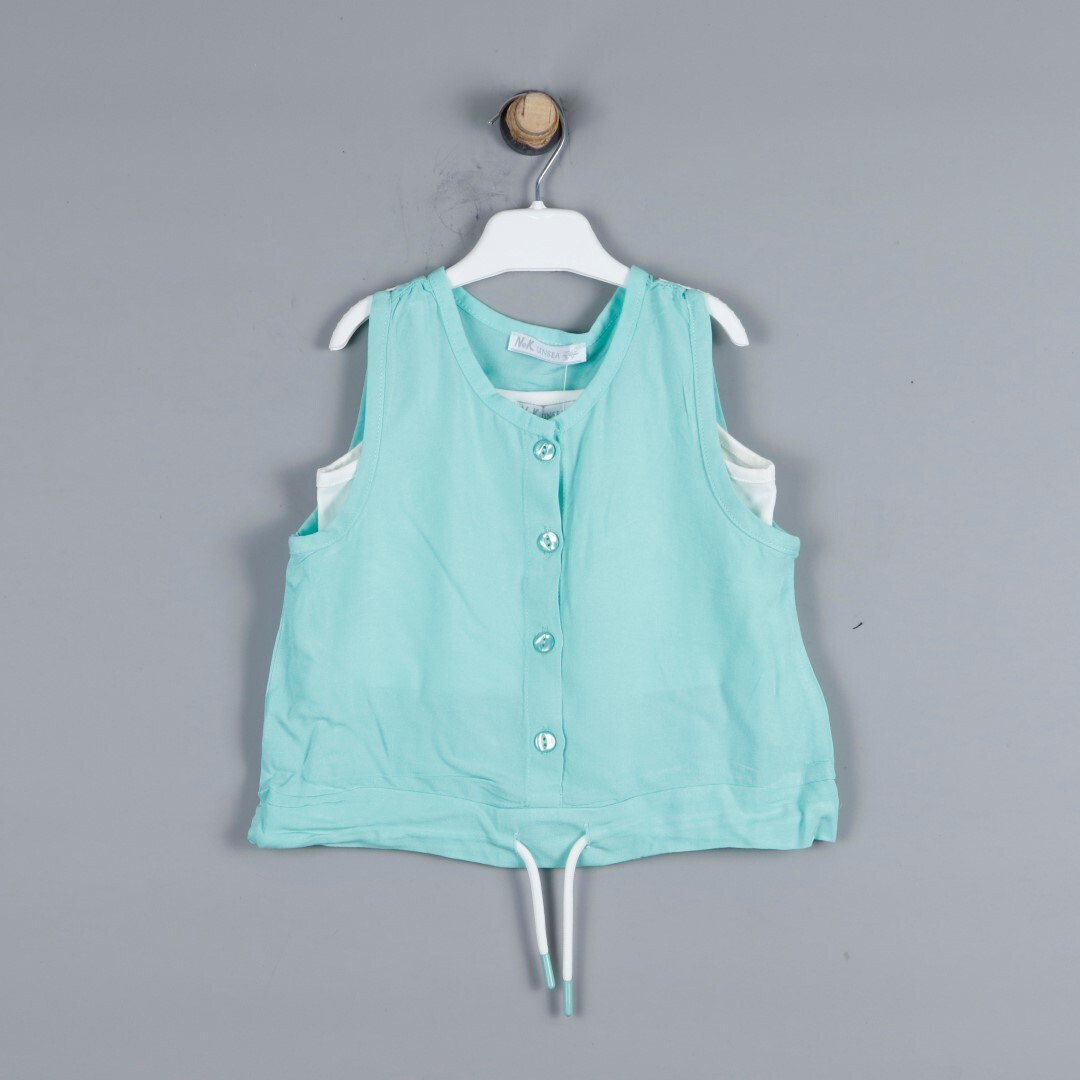 P-003461 (nk 32503) Kız Lets Go 2lı Bluz 4-8 Yaş Yeşil - Ekru - 3