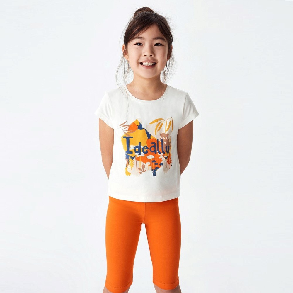 P-003491 (nk 32358) Kız İdeally Badi 8-14 Yaş Ekru - Oranj - 2