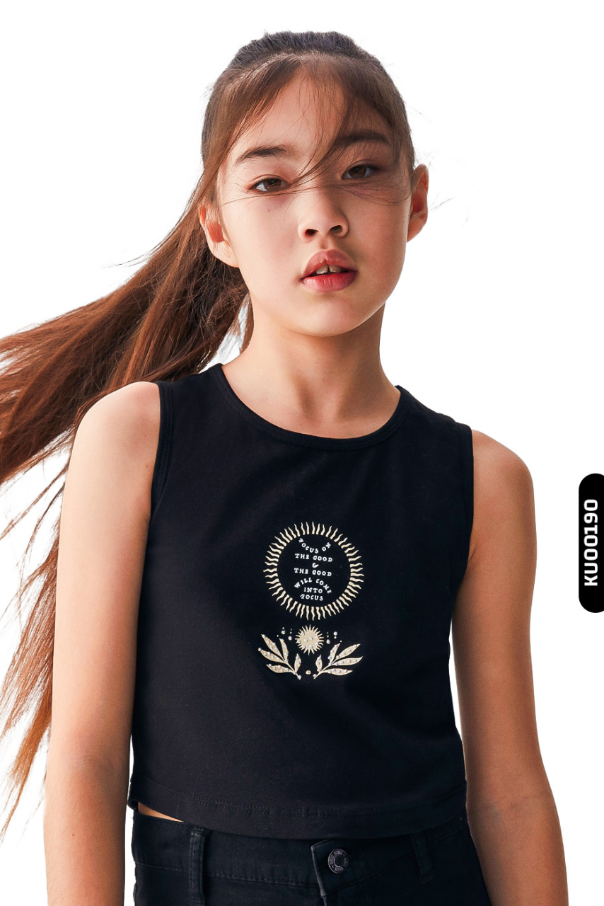 Kız Çocuk Bluz 8-14 Yaş 36401 Siyah - 1