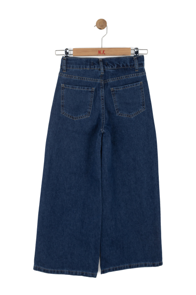 Kız Çocuk Koyu Mavi Jean Pantolon 8-14 Yaş 51704 Koyu Mavi - 2