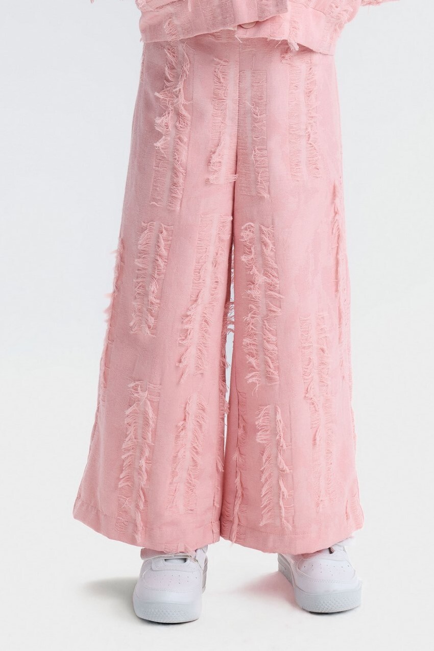 Kız Çocuk Pantolon 4-8 Yaş 51519 Pudra - 1