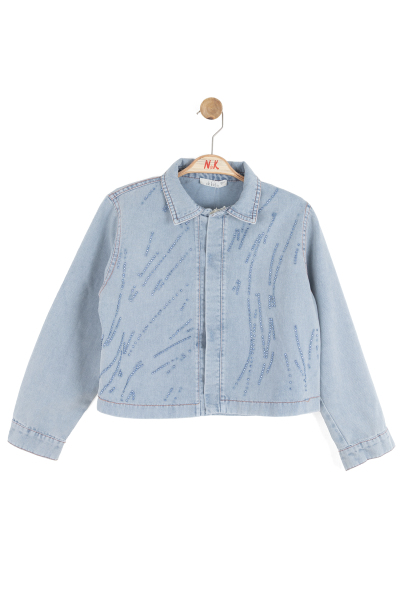 Kız Çocuk Ceket 8-14 Yaş 31704 Açik Mavi - 4