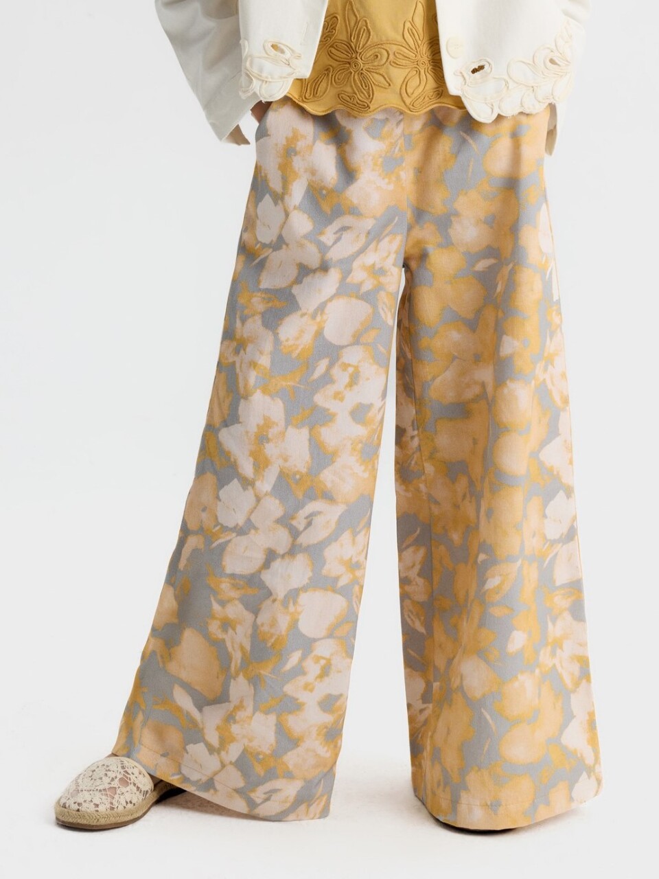 Kız Çocuk Pantolon 8-14 Yaş 51304 Sarı - 1