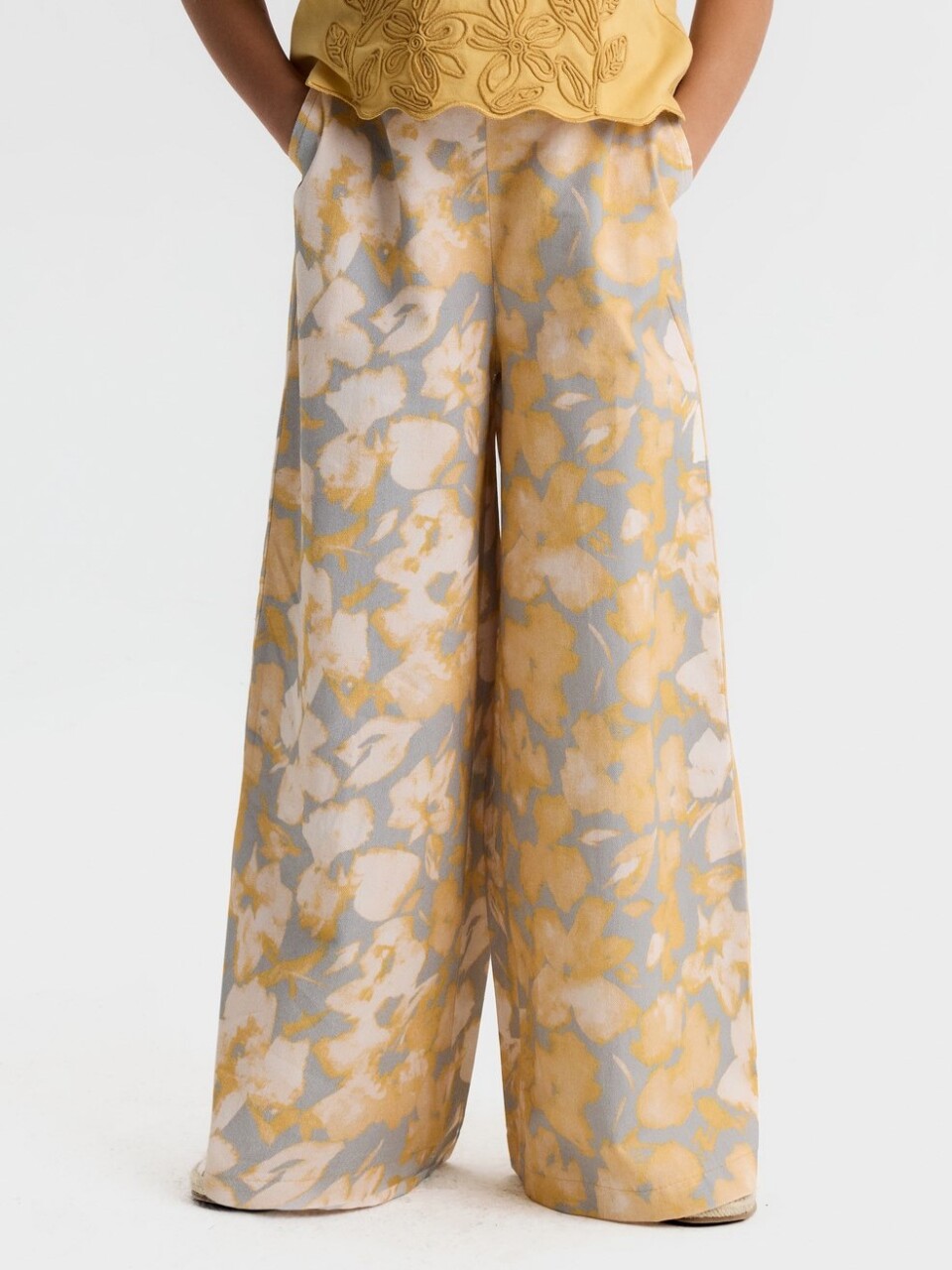 Kız Çocuk Pantolon 8-14 Yaş 51304 Sarı - 2