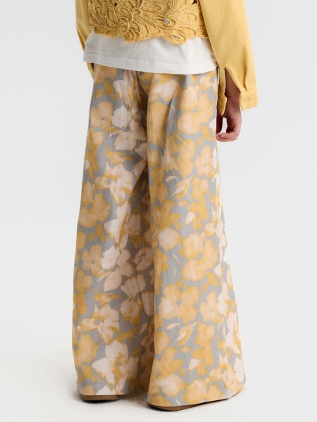 Kız Çocuk Pantolon 8-14 Yaş 51304 Sarı - 3