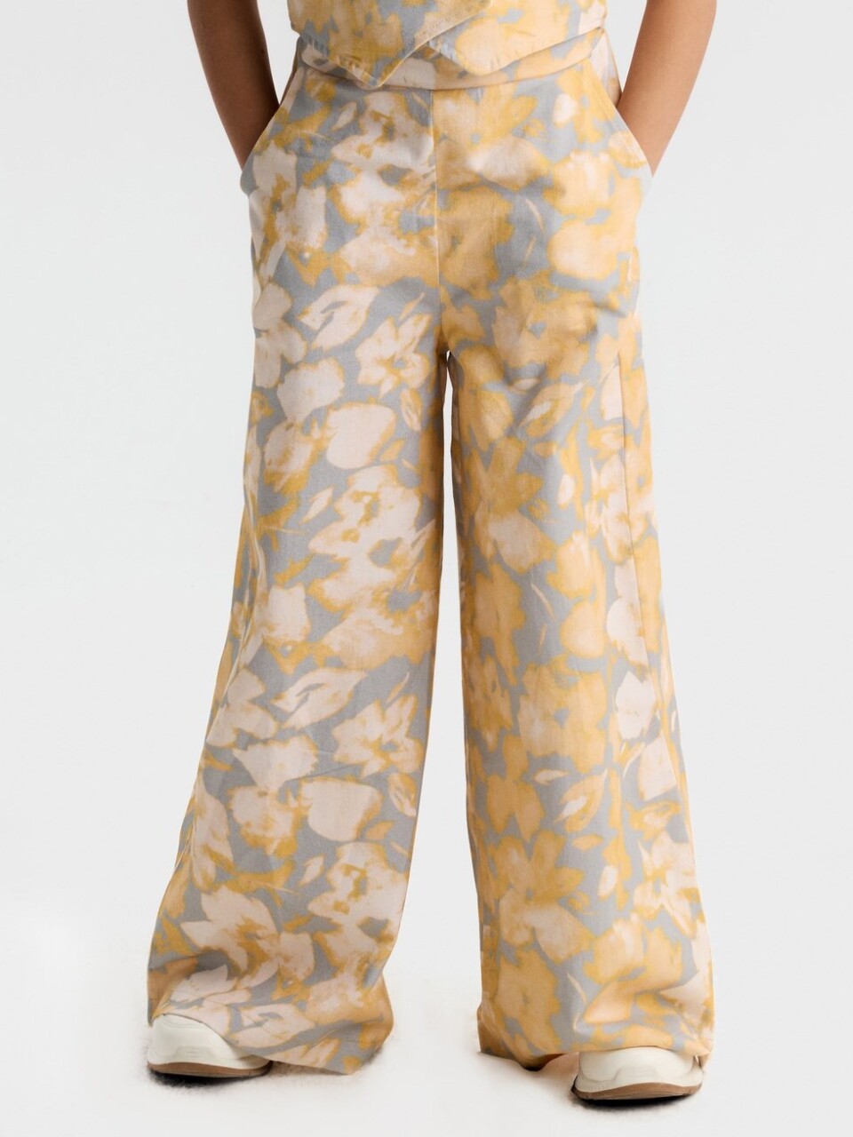 Kız Çocuk Pantolon 8-14 Yaş 51304 Sarı - 5