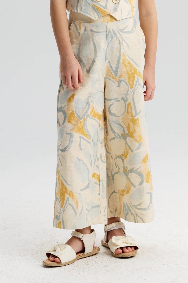 Kız Çocuk Pantolon 4-8 Yaş 51505 Krem - 1