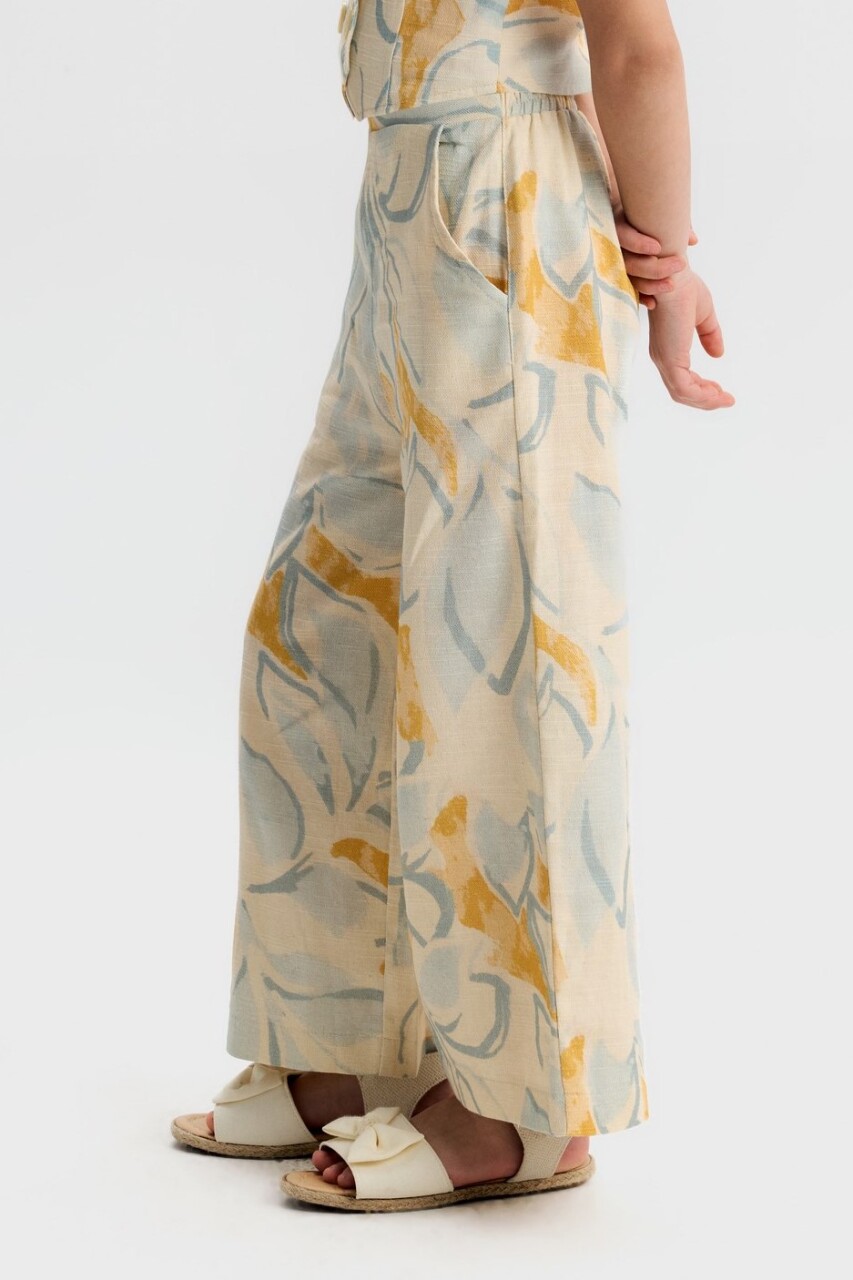 Kız Çocuk Pantolon 4-8 Yaş 51505 Krem - 2