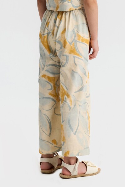 Kız Çocuk Pantolon 4-8 Yaş 51505 Krem - 3