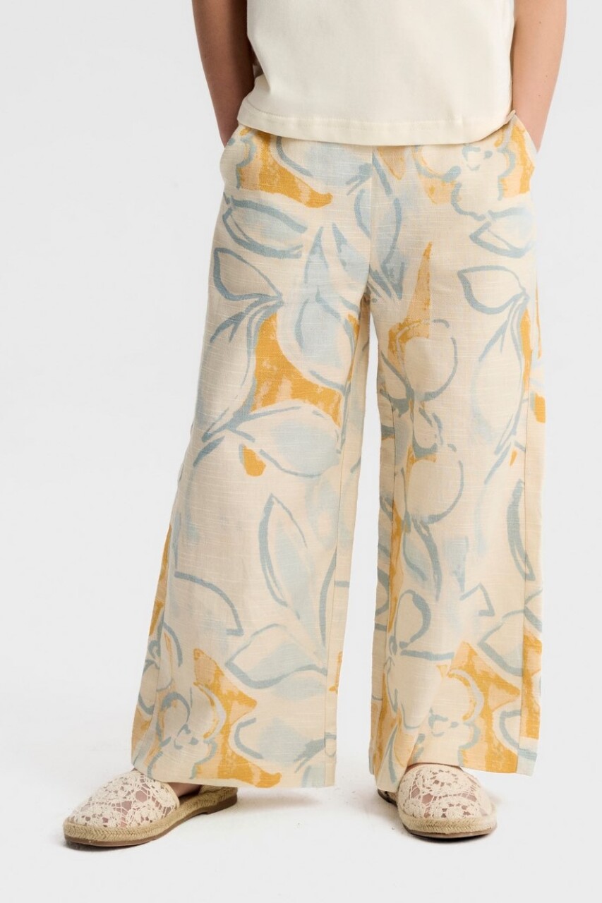 Kız Çocuk Pantolon 4-8 Yaş 51505 Krem - 5