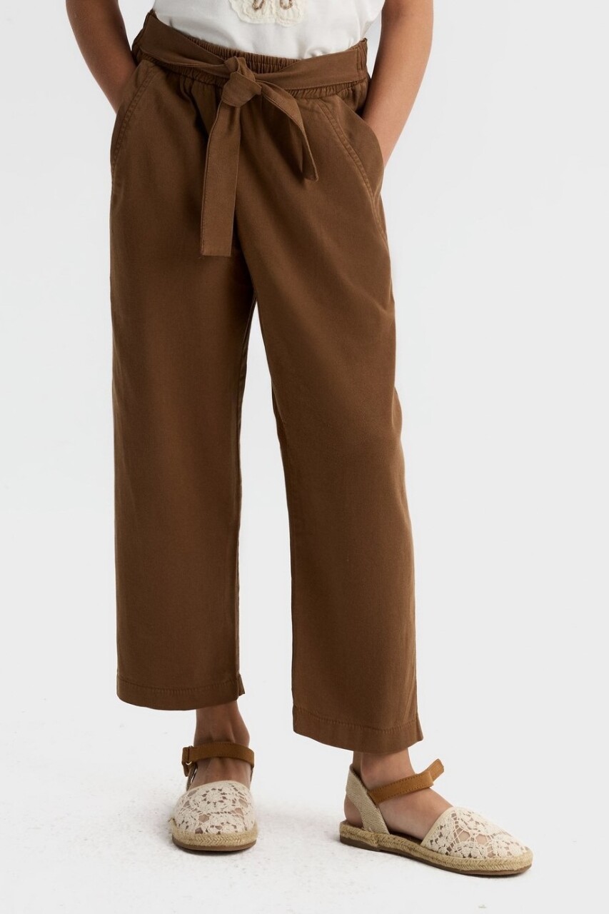 Kız Çocuk Pantolon 8-14 Yaş 51341 Kahverengi - 1