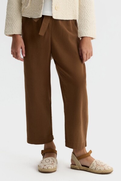 Kız Çocuk Pantolon 8-14 Yaş 51341 Kahverengi - 2