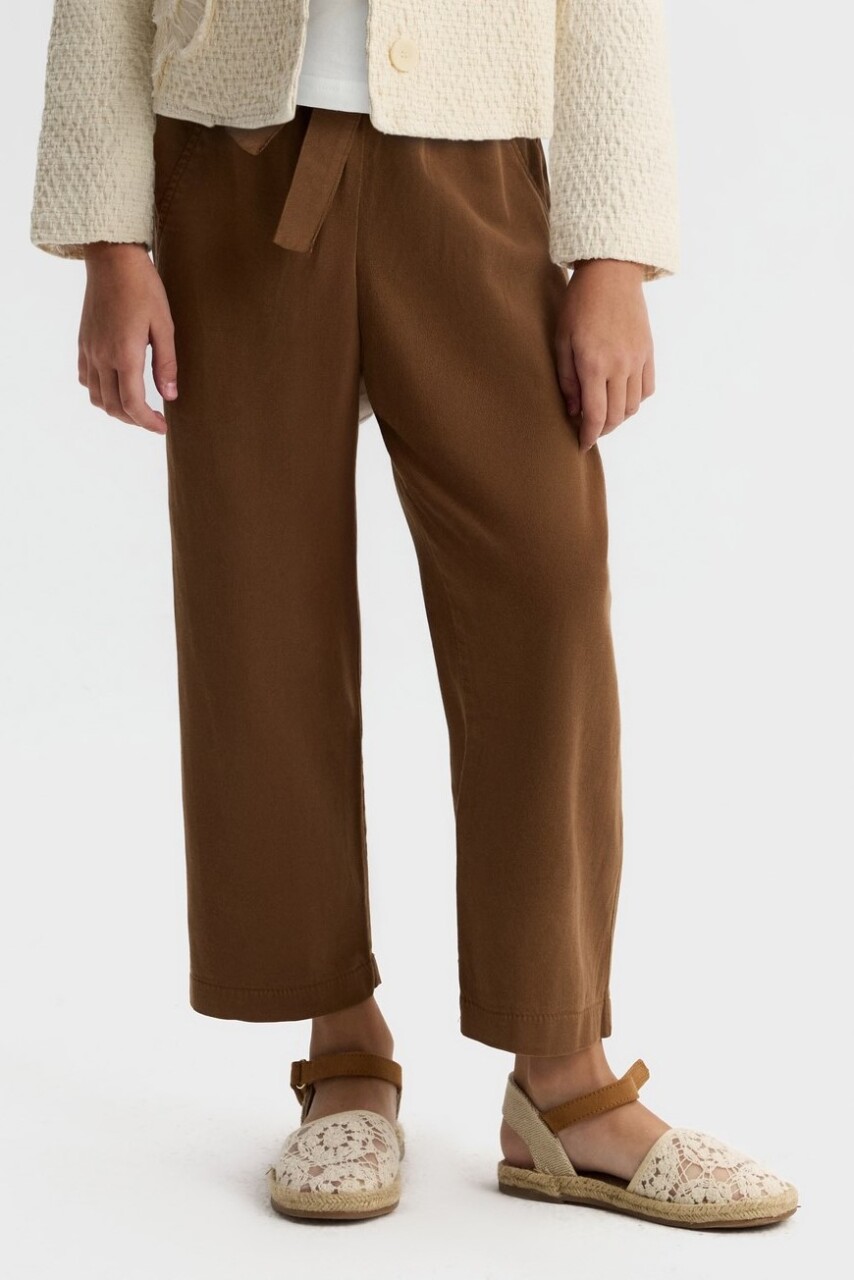 Kız Çocuk Pantolon 8-14 Yaş 51341 Kahverengi - 2