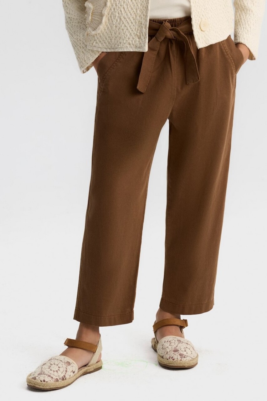 Kız Çocuk Pantolon 8-14 Yaş 51341 Kahverengi - 3