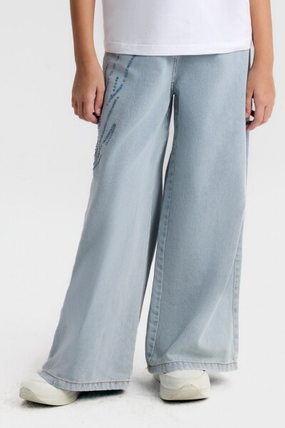 Kız Çocuk Jean Pantolon 8-14 Yaş 51706 Mavi - 2