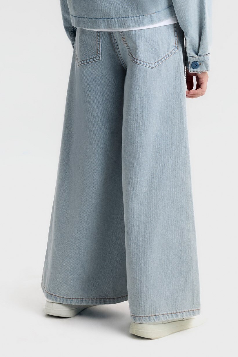 Kız Çocuk Jean Pantolon 8-14 Yaş 51706 Mavi - 4