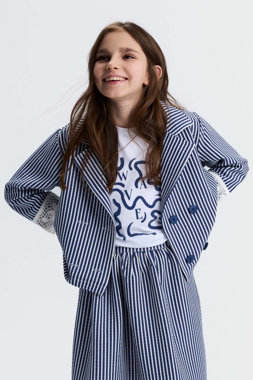 Kız Çocuk Ceket 8-14 Yaş 31301 Lacivert - 1