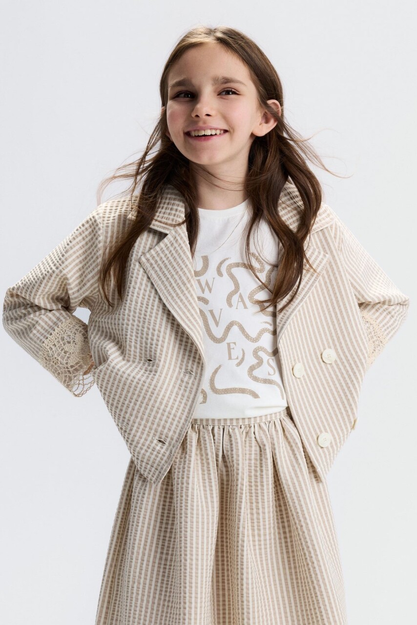 Kız Çocuk Ceket 8-14 Yaş 31301 Vizon - 1