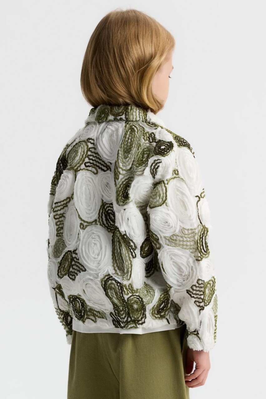 Kız Çocuk Ceket 4-8 Yaş 31542 Ekru - Yeşil - 3