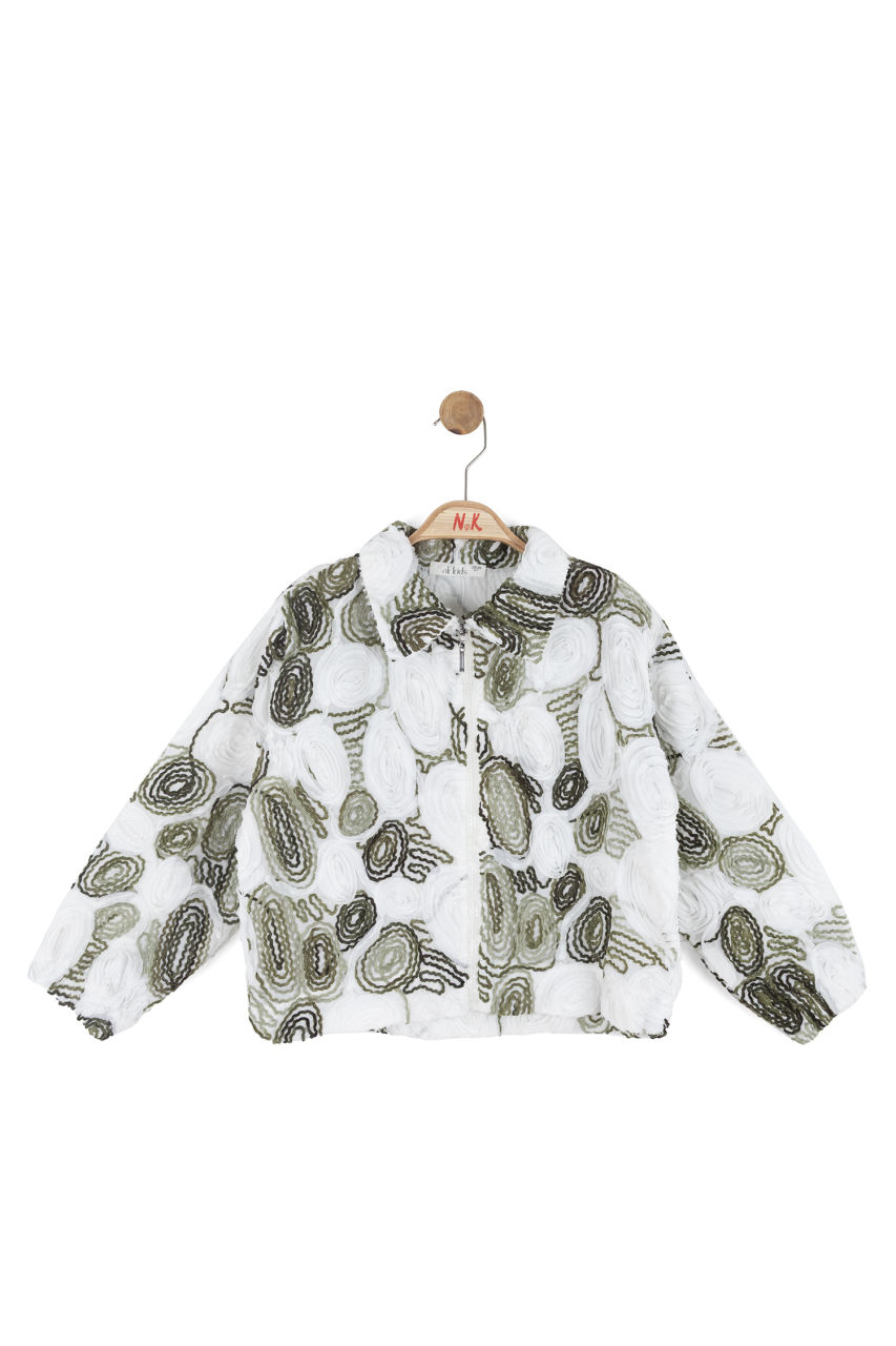 Kız Çocuk Ceket 4-8 Yaş 31542 Ekru - Yeşil - 4