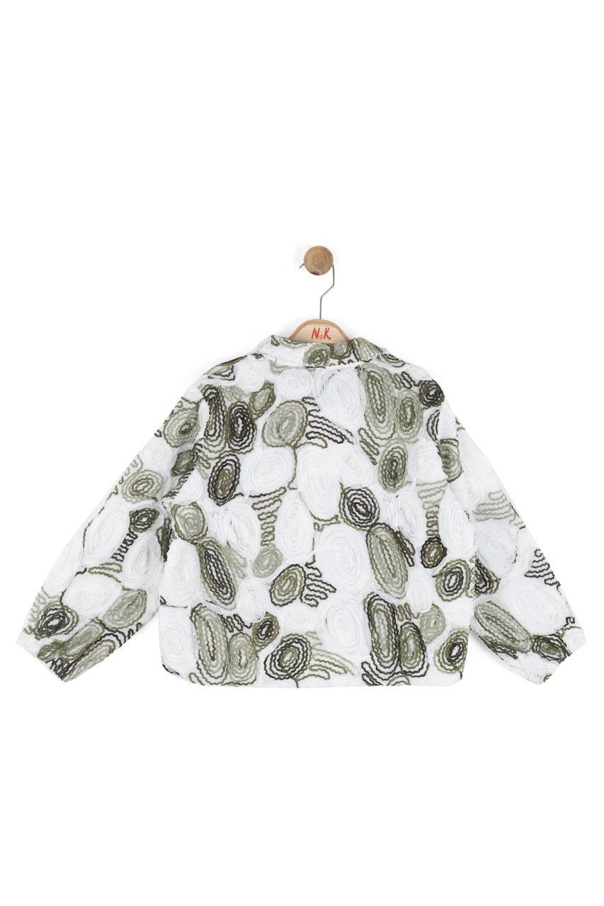 Kız Çocuk Ceket 4-8 Yaş 31542 Ekru - Yeşil - 5