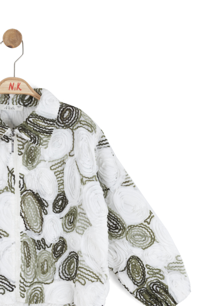 Kız Çocuk Ceket 4-8 Yaş 31542 Ekru - Yeşil - 6