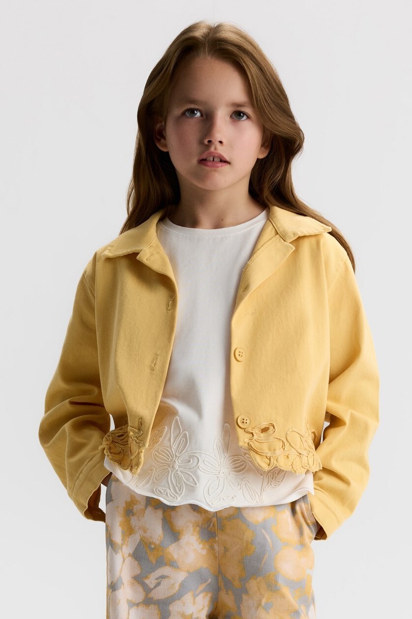 Kız Çocuk Ceket 8-14 Yaş 31305 Sarı - 1