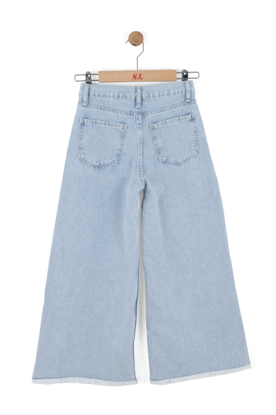 Kız Çocuk Jean Pantolon 8-14 Yaş 51703 Açik Mavi - 6