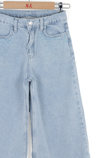 Kız Çocuk Jean Pantolon 8-14 Yaş 51703 Açik Mavi - 7