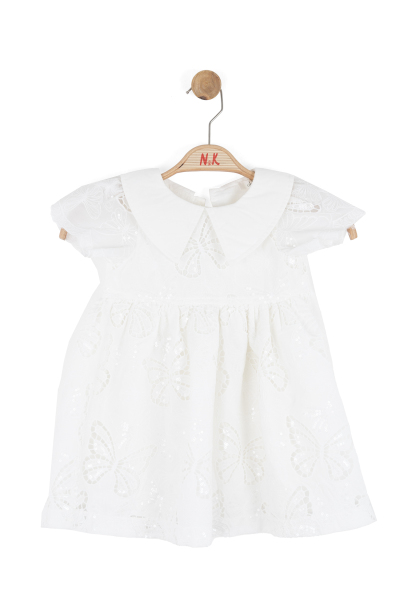 Kız Çocuk Elbise 1-4 Yaş 71600 Ekru - 4