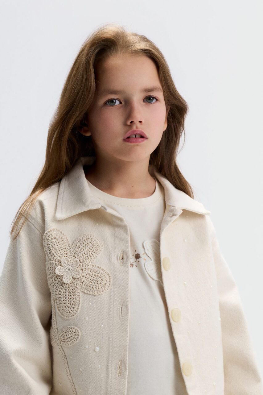 Kız Çocuk Ceket 8-14 Yaş 31315 Krem - 2