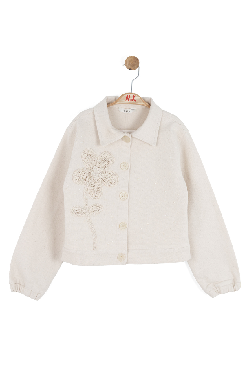 Kız Çocuk Ceket 8-14 Yaş 31315 Krem - 4