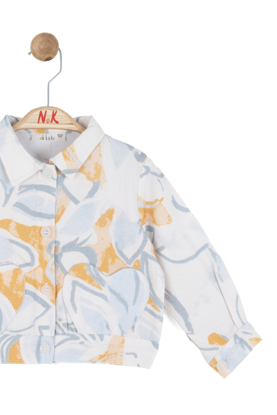 Kız Çocuk Ceket 1-4 Yaş 31613 Krem - Mavi - 5