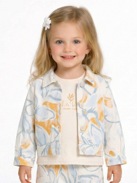 Kız Çocuk Ceket 1-4 Yaş 31613 Krem - Mavi 