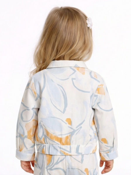 Kız Çocuk Ceket 1-4 Yaş 31613 Krem - Mavi - 2