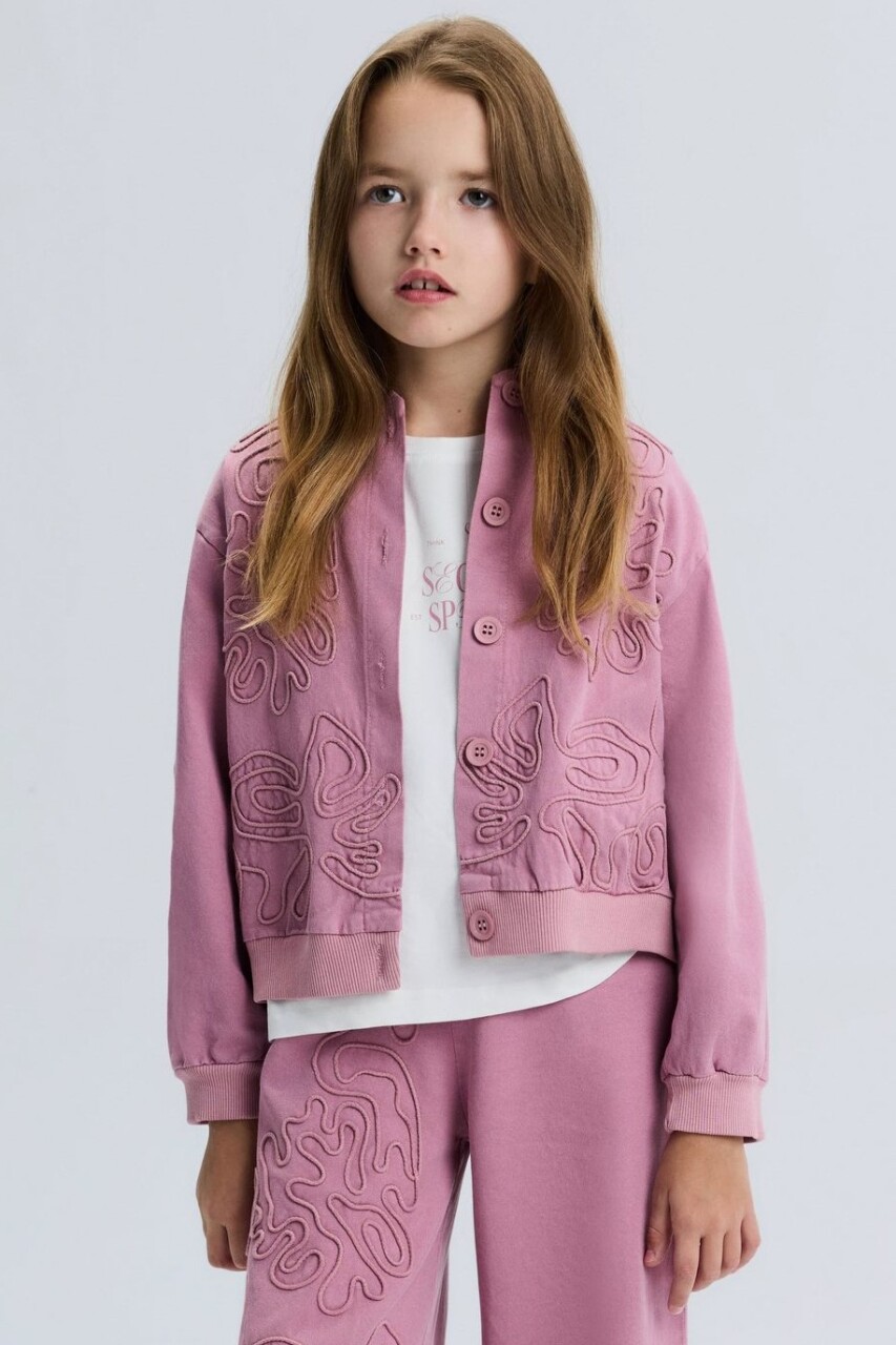 Kız Çocuk Ceket 8-14 Yaş 31318 Gül Kurusu - 1