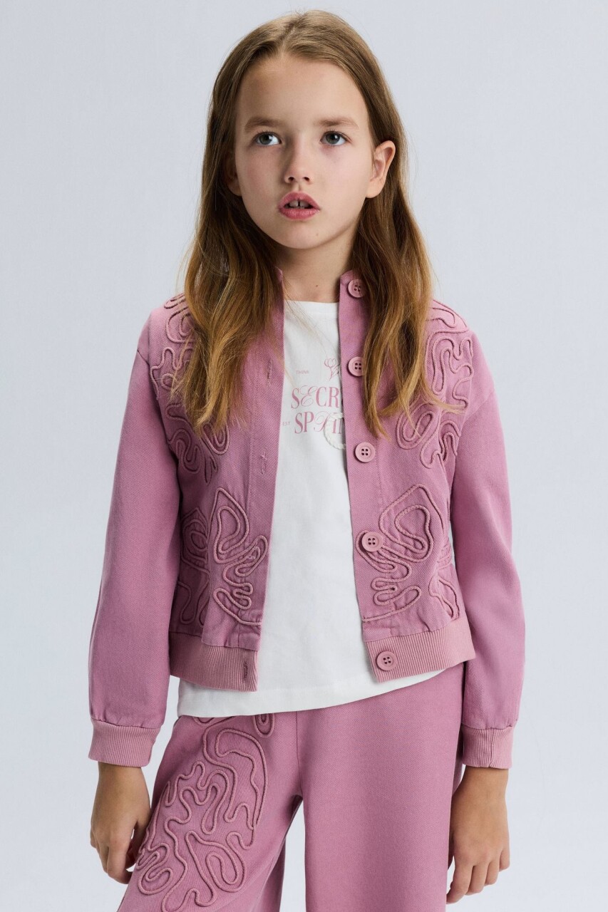 Kız Çocuk Ceket 8-14 Yaş 31318 Gül Kurusu - 2