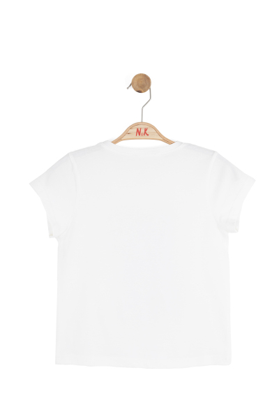 Kız Çocuk Tişort 8-14 Yaş 31331 Ekru - Vizon - 3