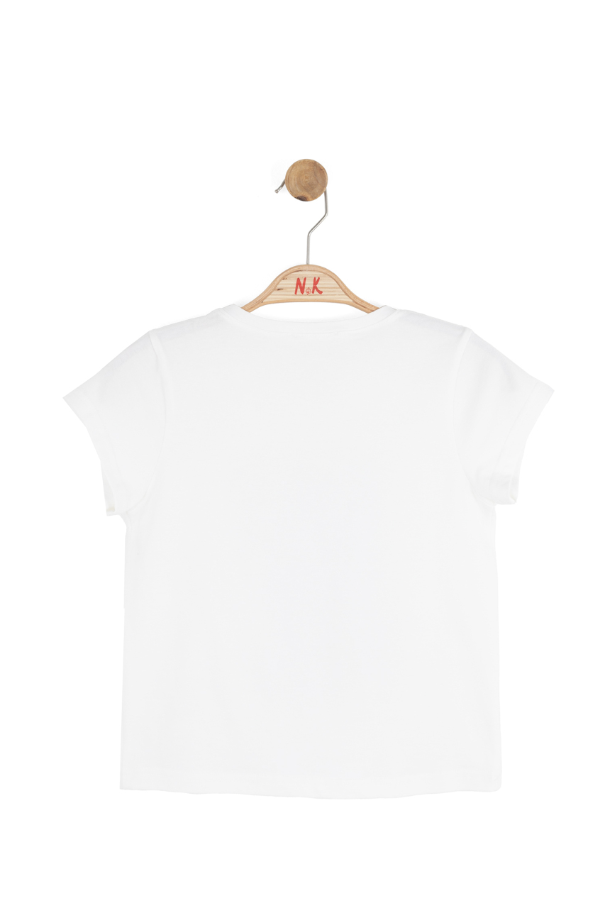 Kız Çocuk Tişort 8-14 Yaş 31331 Ekru - Vizon - 3