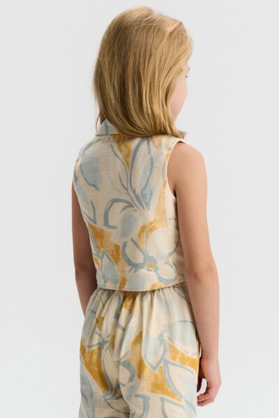 Kız Çocuk Yelek 4-8 Yaş 31501 Krem - 3