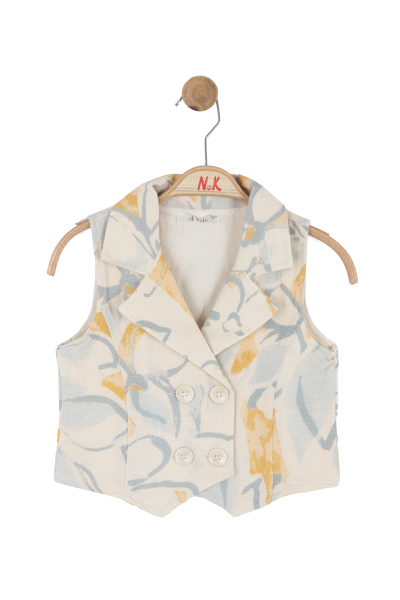 Kız Çocuk Yelek 4-8 Yaş 31501 Krem - 4