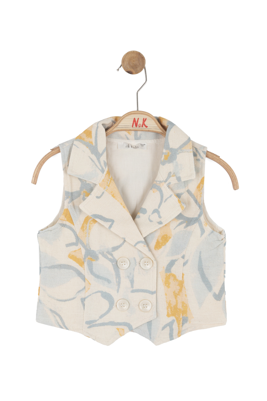 Kız Çocuk Yelek 4-8 Yaş 31501 Krem - 4