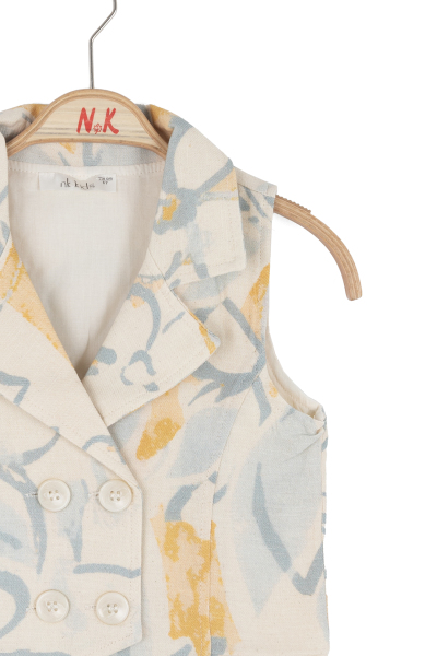 Kız Çocuk Yelek 4-8 Yaş 31501 Krem - 6