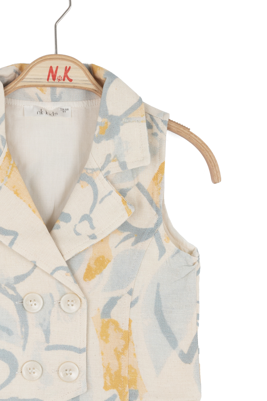 Kız Çocuk Yelek 4-8 Yaş 31501 Krem - 6