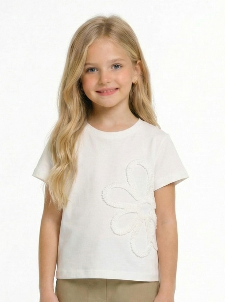 Kız Çocuk Tişort 4-8 Yaş 31503 Ekru - NK KİDS
