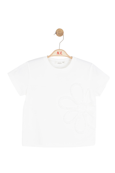 Kız Çocuk Tişort 4-8 Yaş 31503 Ekru - 2